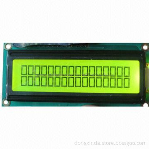 16 x 2 Dot-matrix Module, COB, STN, Yellow/Green Screen with Black Character, Positive